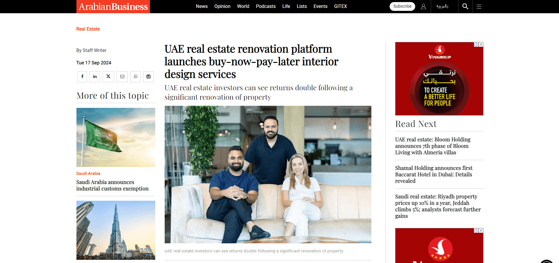 UAE real estate renovation platform launches buy-now-pay-later interior design services